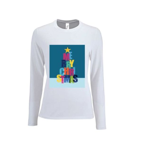 MERRY XMAS LONG SLEEVE T SHIRT, XMAS TOPS