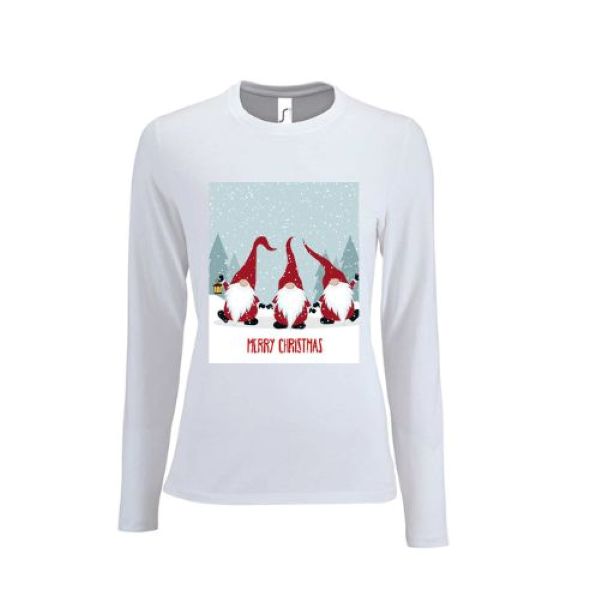 3 GNOMES LONG SLEEVE T SHIRT, XMAS TOPS