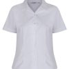 SHORT SLEEVE WHITE SLIM FIT REVER BLOUSE TWIN PACK, Uniform Forms 1-5