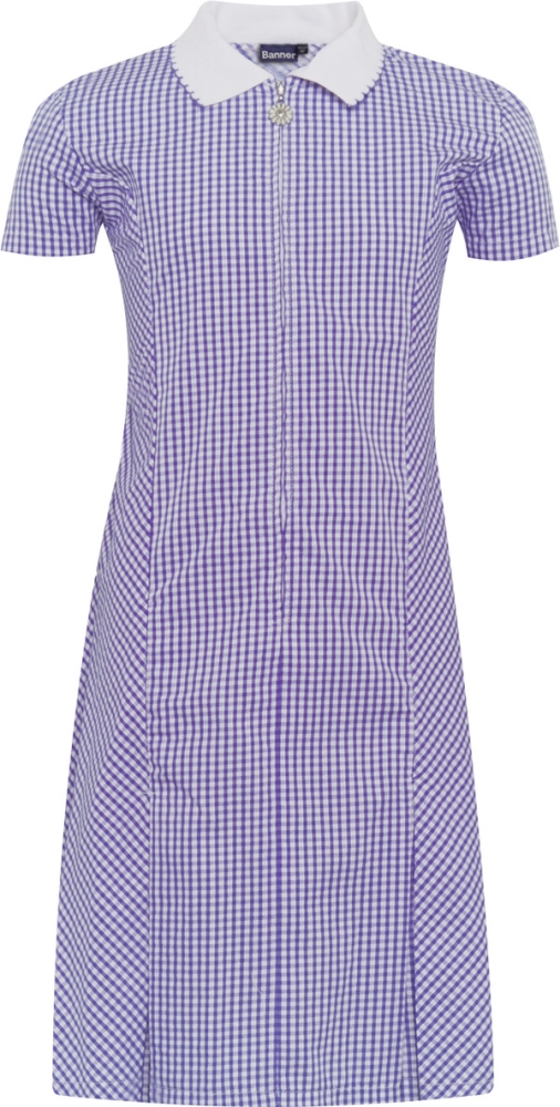 PURPLE CHECK SUMMER DRESS, UNIFORM, SUMMER DRESSES
