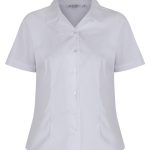 SHORT SLEEVE WHITE SLIM FIT REVER BLOUSE TWIN PACK, Uniform Forms 1-5