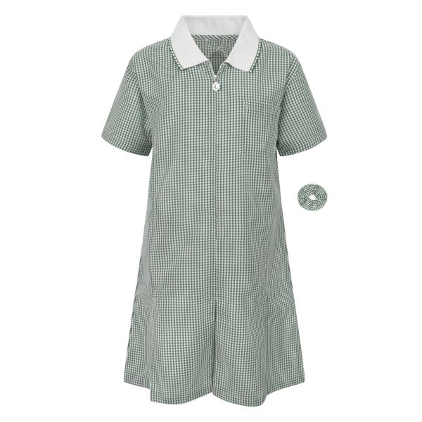 GREEN CHECK SUMMER DRESS, UPPER SCHOOL UNIFORMS (YR3 - 6), SUMMER DRESSES, UNIFORM, LOWER SCHOOL UNIFORMS (RECEPTION - YR 2)