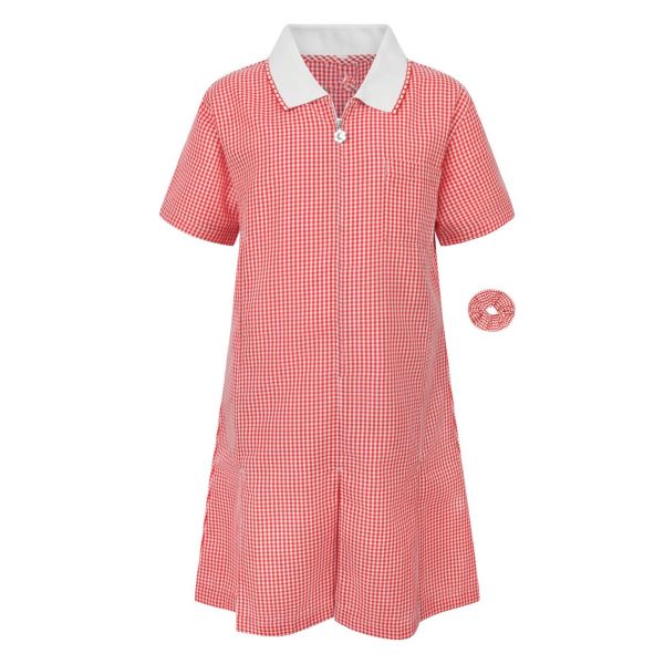 RED CHECK SUMMER DRESS, SUMMER DRESSES