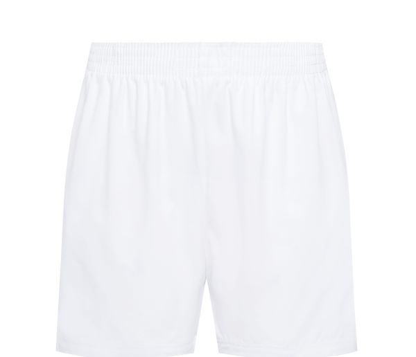 COTTON GYM SHORTS - WHITE, SHOP ESSENTIALS, SPORTS TOPS & BOTTOMS